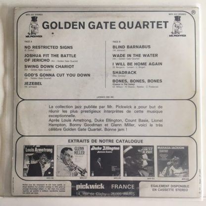 couverture vinyle 33tours artiste golden gate quartet titre jazz session