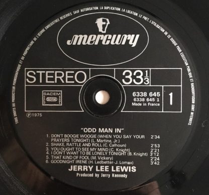 label vinyle 33tours artiste jerry lee lewis titre odd man in vinyle d'occasion originvinylstore montauban
