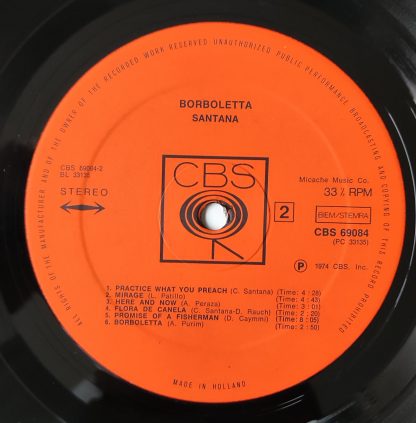 vinyle 33tours artiste santana titre borboletta vinyle d'occasion originvinylstore montauban