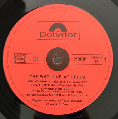 label vinyle 33tours artiste the who titre the who live at leeds vinyle d'occasion originvinylstore montauban