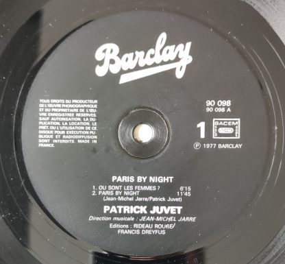 label vinyle 33tours artiste patrick juvet titre paris by night vinyle d'occasion originvinylstore montauban