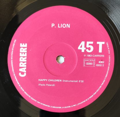 label vinyle 33tours artiste p.lion titre happy children vinyle d'occasion originvinylstore montauban