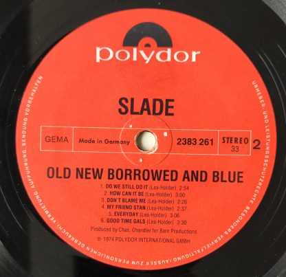 label vinyle 33tours artiste slade titre old new borrowed and blue vinyle d'occasion originvinylstore montauban