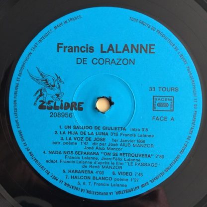 vinyle 33tours artiste francis lalanne titre de corazon vinyle d'occasion originvinylstore montauban