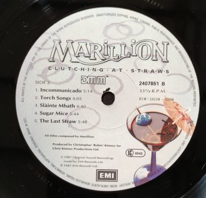 MARILLION – Clutching at straws – 1987 – Europe – EMI – Vinyle -33 Tours – OriginVinylStore