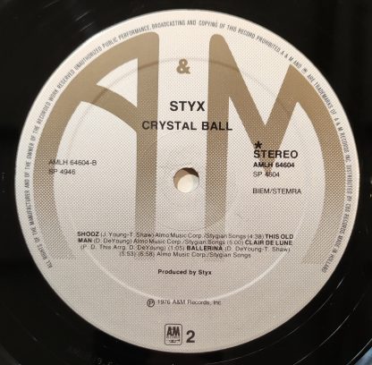 insert vinyle record lp 33tours styx titre crystal ball album vente vinyle d'occasion originvinylstore disquaire montauban tarn et garonne occitanie magasin de musique vintage